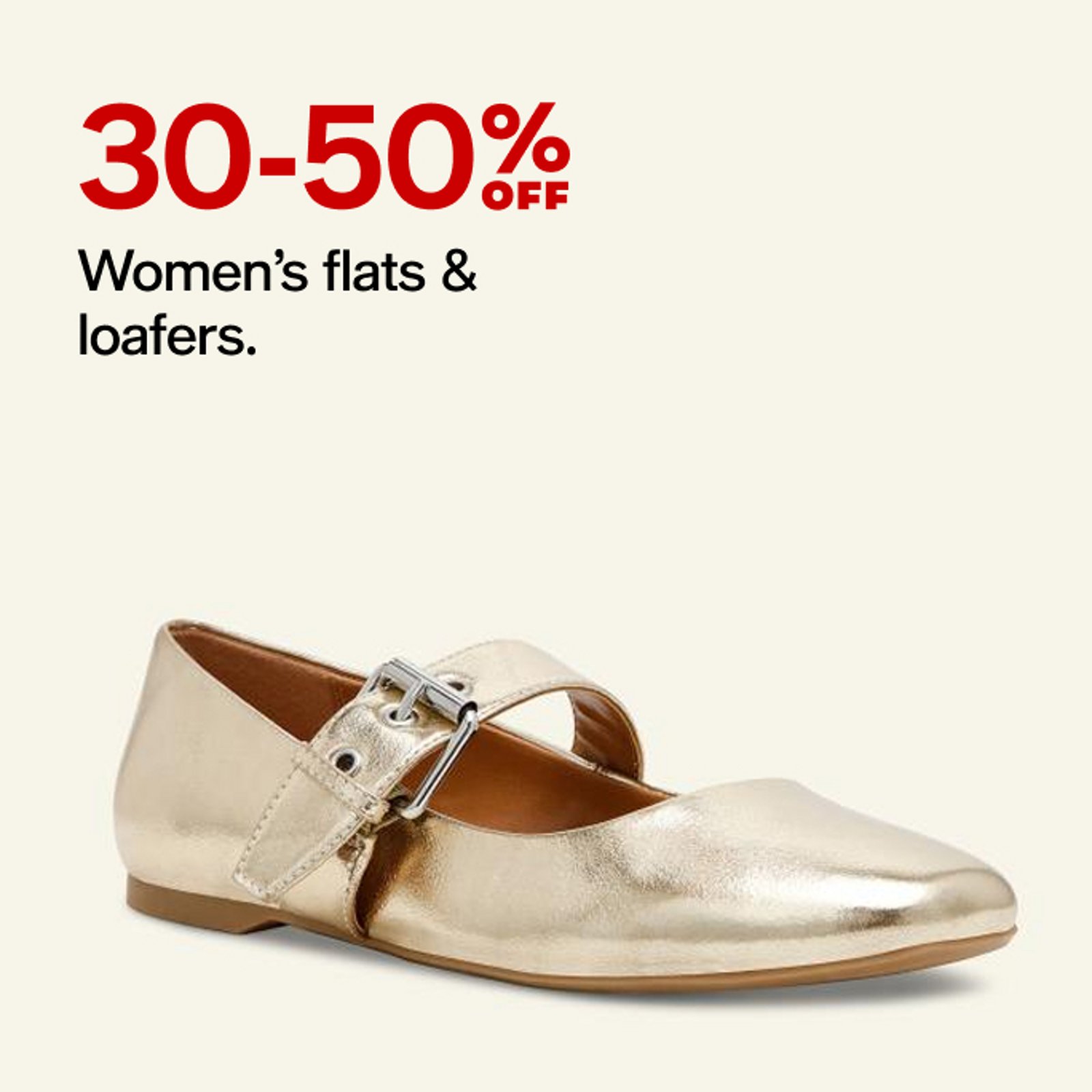 30-50% off Women's flats & loafers